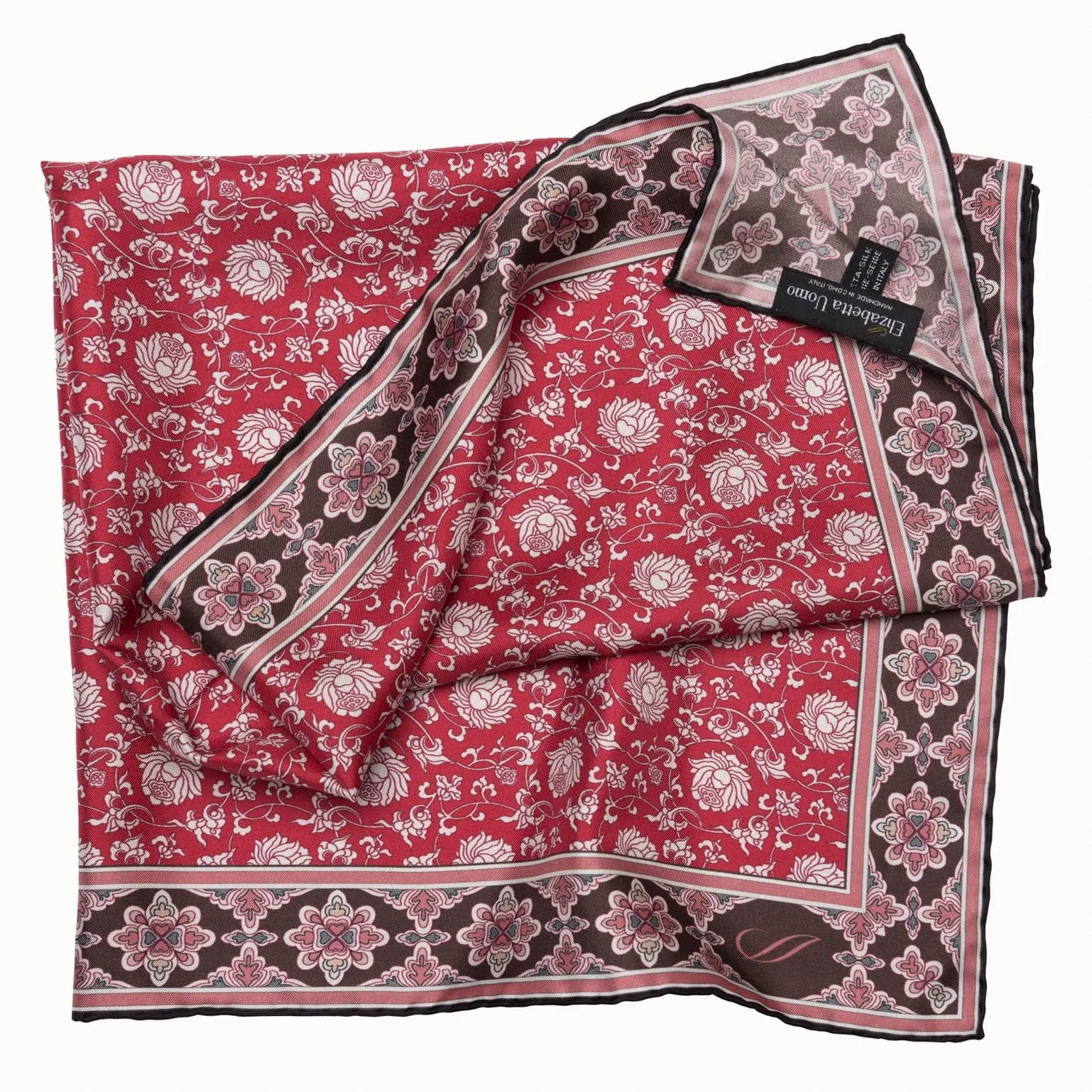 Caserta - Hand Rolled Silk Neckerchief - Red